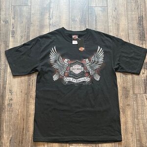 NWT Vintage Harley-Davidson Black Tee with Eagle Design - Westminster CA